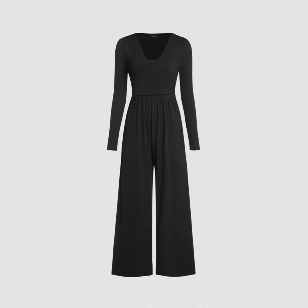 Cider black long sleeve jumpsuit